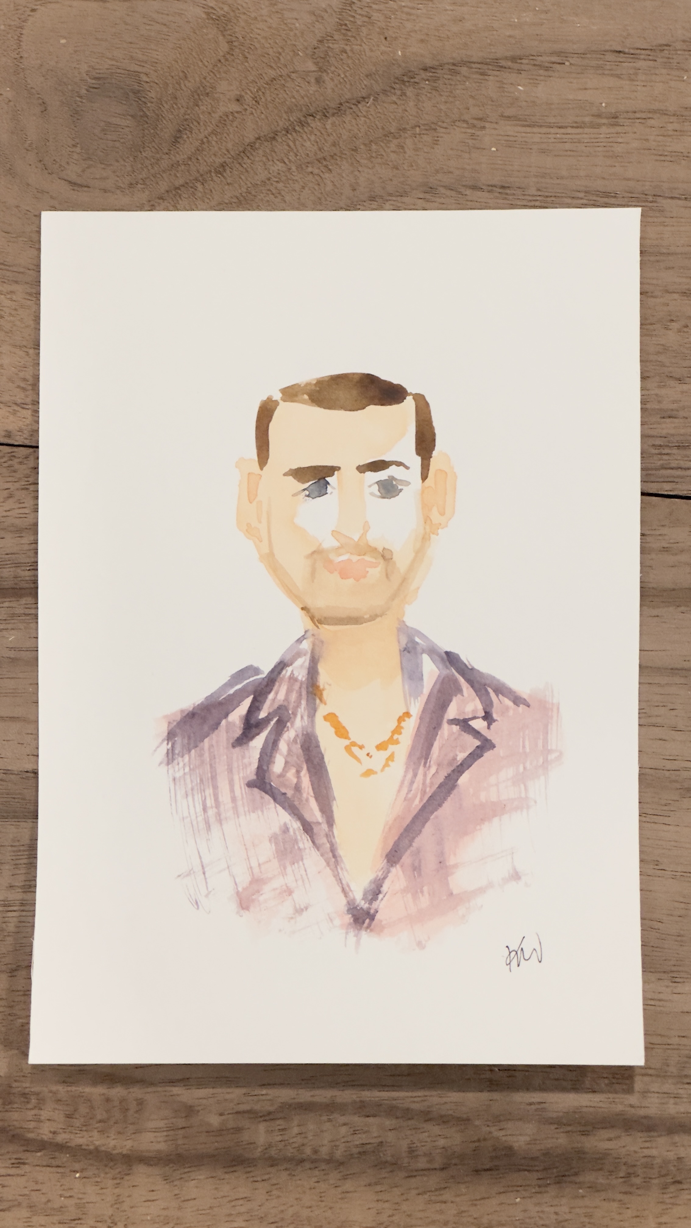 Watercolor portrait of Blaine